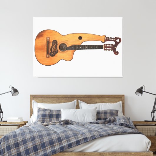  HARP GITAAR 40x60 Canvas Afdruk (Insitu (Slaapkamer))