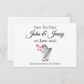 Harp Harpist Muzikant bruiloft Save the Date (Voorkant / Achterkant)