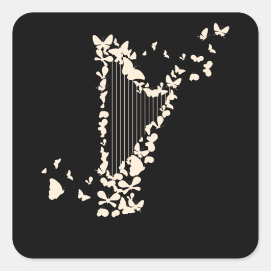 Harp Harpists Vierkante Sticker (Voorkant)