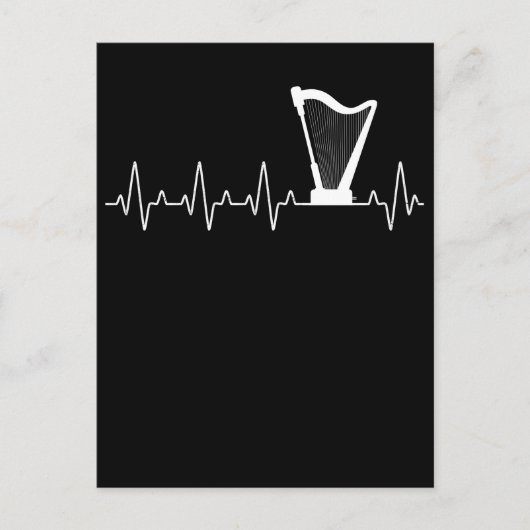 Harp Heartbeat Musician Harp Player Briefkaart (Voorkant)