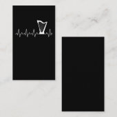 Harp Heartbeat Musician Harp Player Visitekaartje (Voorkant / Achterkant)