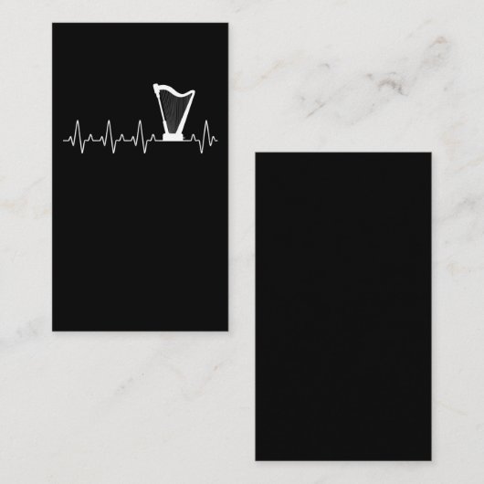 Harp Heartbeat Musician Harp Player Visitekaartje (Voorkant / Achterkant)