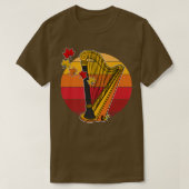 Harp Herfst Harpist Autumn Thanksgiving String Mus T-shirt (Design voorkant)