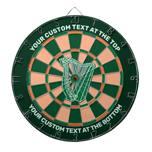 Harp Icon Dartboard Ierse kleuren en aangepaste te Dartbord (Voorkant)