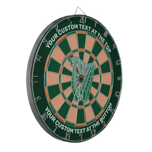 Harp Icon Dartboard Ierse kleuren en aangepaste te Dartbord (Voorkant Links)