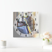 Harp in de muziekkamer vierkante klok (Huis)