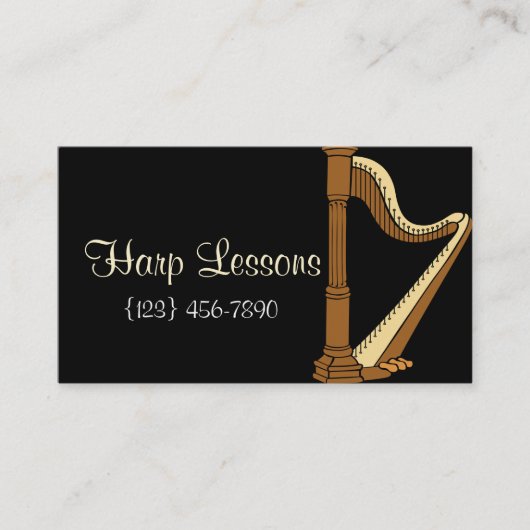 Harp Instructor Music Visitekaartje (Voorkant)
