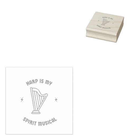 harp is mijn muziekmuziek rubberstempel (Gestempeld)