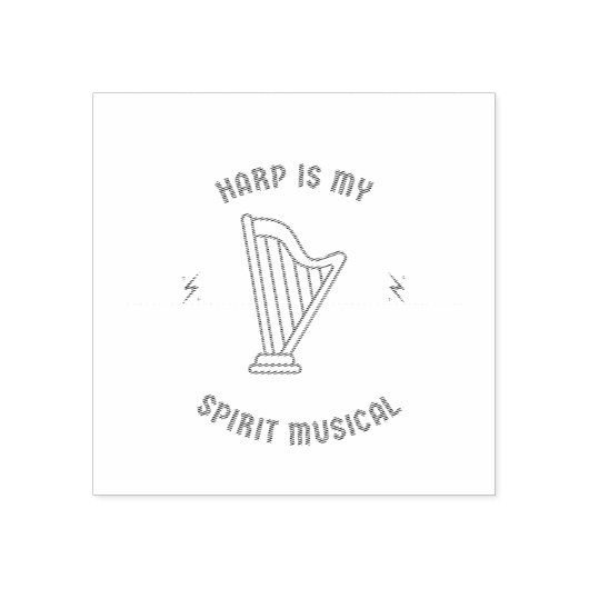 harp is mijn muziekmuziek rubberstempel (Afrduk)