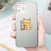 Harp Kat Fantasie Kunst Sticker (Telefoon)
