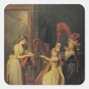 Harp-les van Madame de Genlis Vierkante Sticker