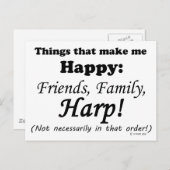 Harp maakt me gelukkig briefkaart (Voorkant / Achterkant)