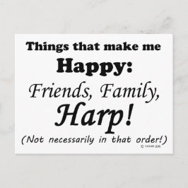 Harp maakt me gelukkig briefkaart