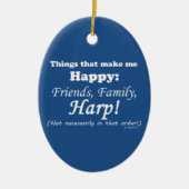 Harp maakt me gelukkig keramisch ornament (Voorkant)