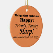 Harp maakt me gelukkig keramisch ornament (Rechts)