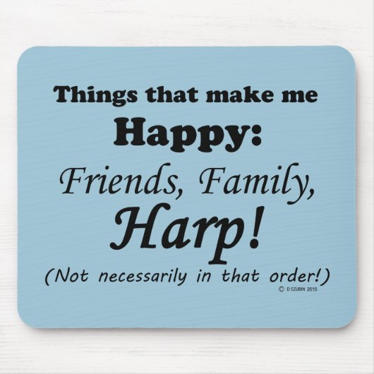 Harp maakt me gelukkig muismat (Voorkant)