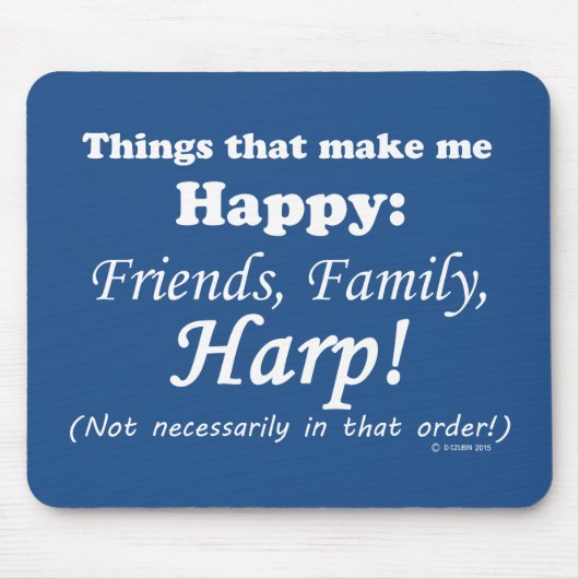 Harp maakt me gelukkig muismat (Voorkant)