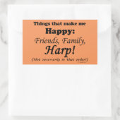 Harp maakt me gelukkig rechthoekige sticker (Tas)