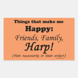 Harp maakt me gelukkig rechthoekige sticker