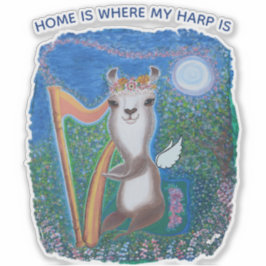 Harp Maan Engel Sticker