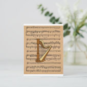Harp met vel Music Background Briefkaart (Staand voorkant)