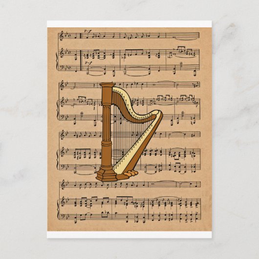 Harp met vel Music Background Briefkaart (Voorkant)