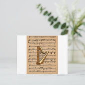 Harp met vel Music Background Briefkaart (Staand voorkant)