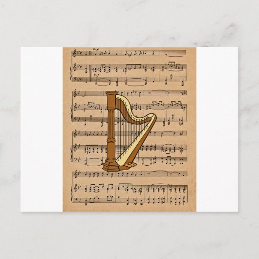 Harp met vel Music Background Briefkaart (Voorkant)