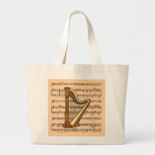 Harp met vel Music Background Grote Tote Bag