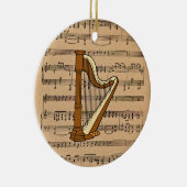 Harp met vel Music Background Keramisch Ornament (Rechts)
