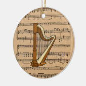 Harp met vel Music Background Keramisch Ornament (Links)