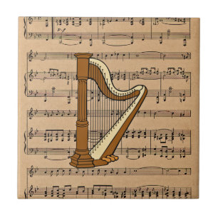 Harp met vel Music Background Tegeltje
