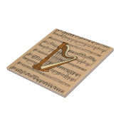 Harp met vel Music Background Tegeltje (Zijkant)