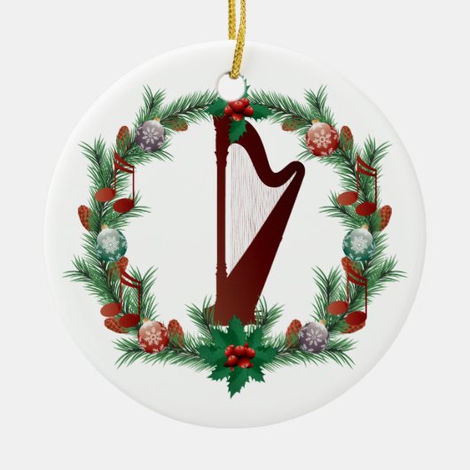 Harp Music kerstmis met ornament Gift (Voorkant)