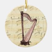 Harp Music-kerstversiering Keramisch Ornament (Voorkant)