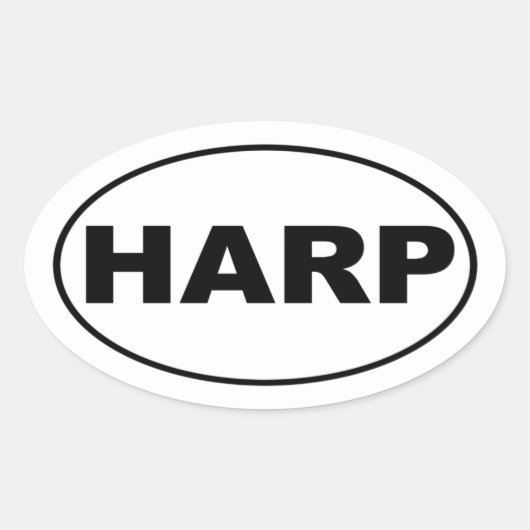 Harp Music Lover Ovale Sticker (Voorkant)