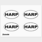 Harp Music Lover Ovale Sticker (Vel)