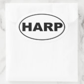 Harp Music Lover Ovale Sticker (Tas)
