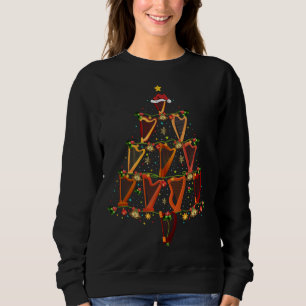 Harp Music Lover Xmas Santa Hat Harp Kerstmis Trui