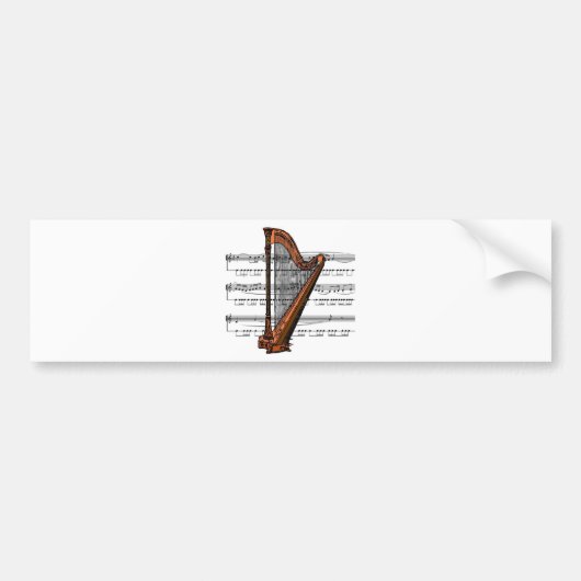 Harp musical 02 B Bumpersticker (Voorkant)