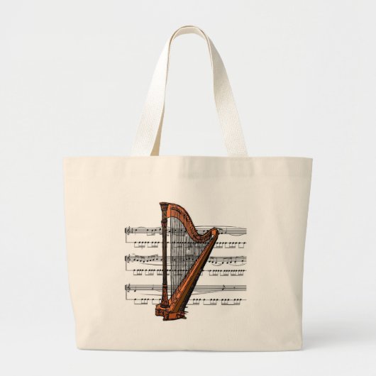 Harp musical 02 B Grote Tote Bag (Voorkant)