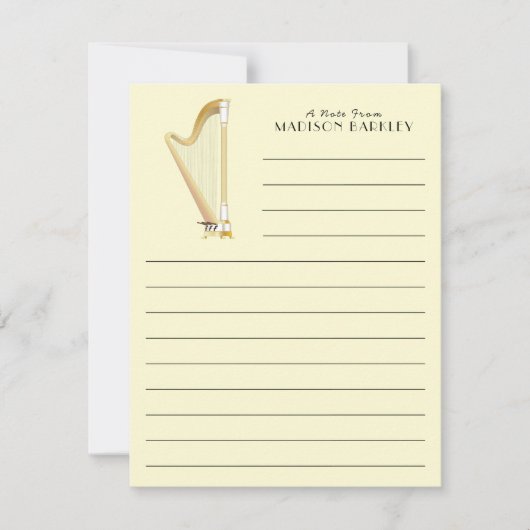 Harp Musician Music Teacher Bedankkaart (Voorkant)