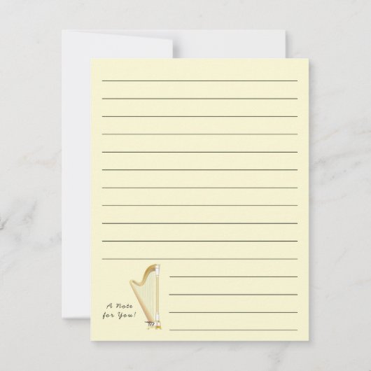 Harp Musician Music Teacher Bedankkaart (Achterkant)