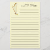 Harp Musician Music Teacher Briefpapier (Voorkant)