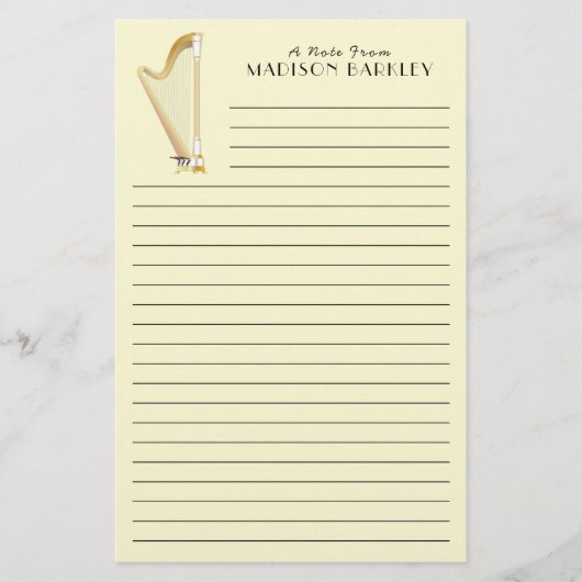 Harp Musician Music Teacher Briefpapier (Voorkant)