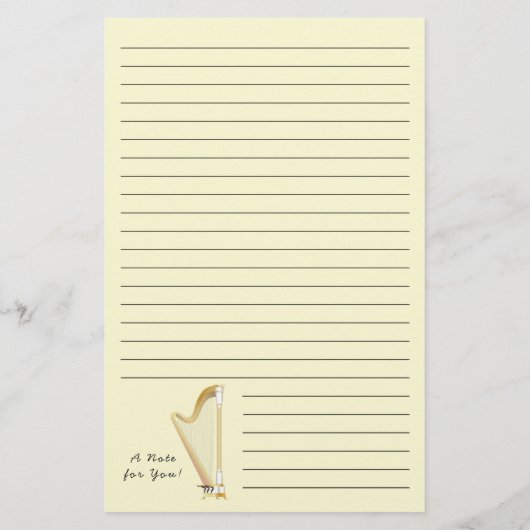 Harp Musician Music Teacher Briefpapier (Achterkant)