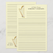 Harp Musician Music Teacher Briefpapier (Voorkant / Achterkant)