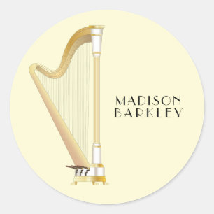 Harp Musician Music Teacher Ronde Sticker