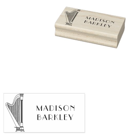 Harp Musician Music Teacher Rubberstempel (Gestempeld)