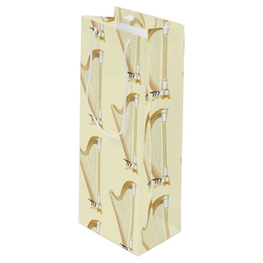 Harp Musician Music Teacher Wijn Cadeautas (Voorkant Gekanteld)